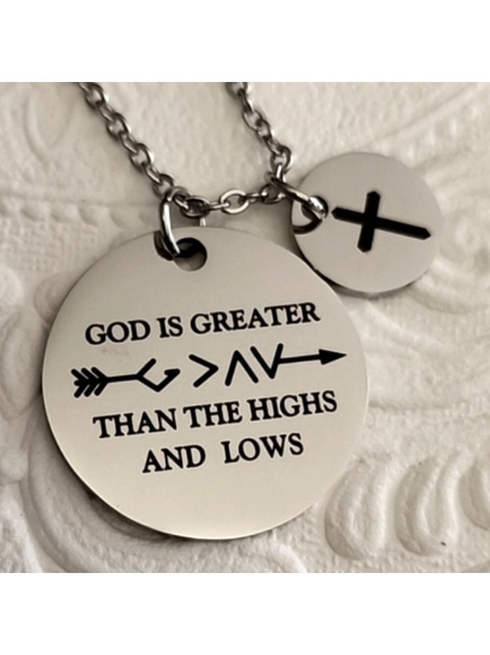 God Is Greater Necklace 24 Inch Chain - Picture 1 of 4